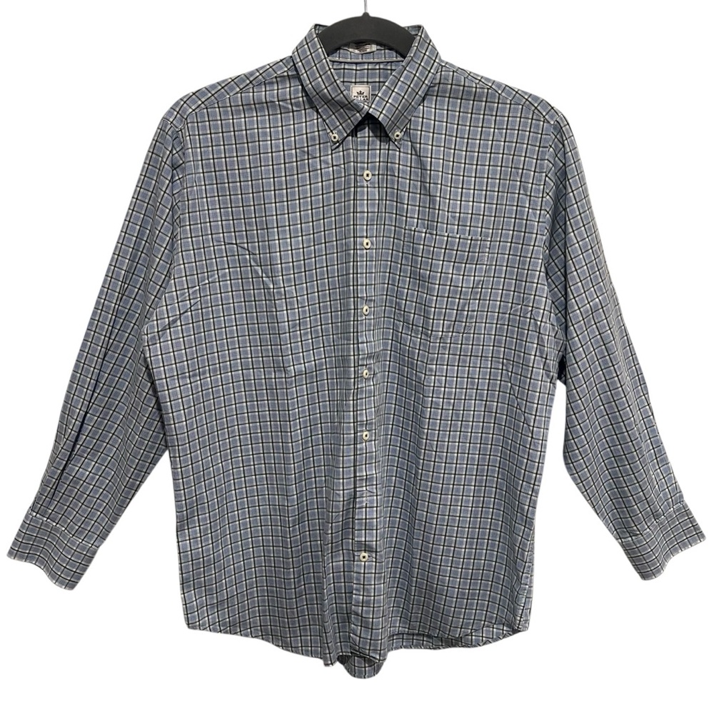 Peter Millar Men’s Light Blue,Green,white  button down 100% cotton long sleeves